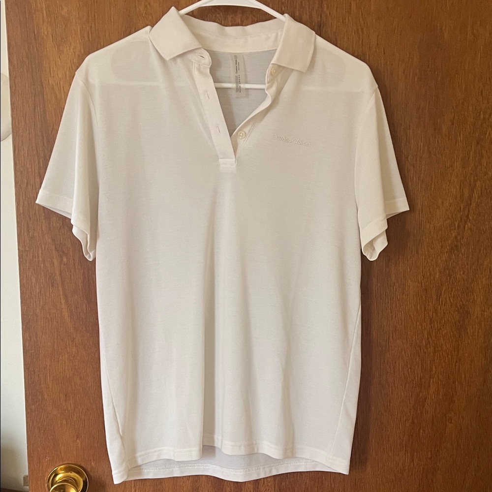 Outdoor Voices White Short Sleeve Polo